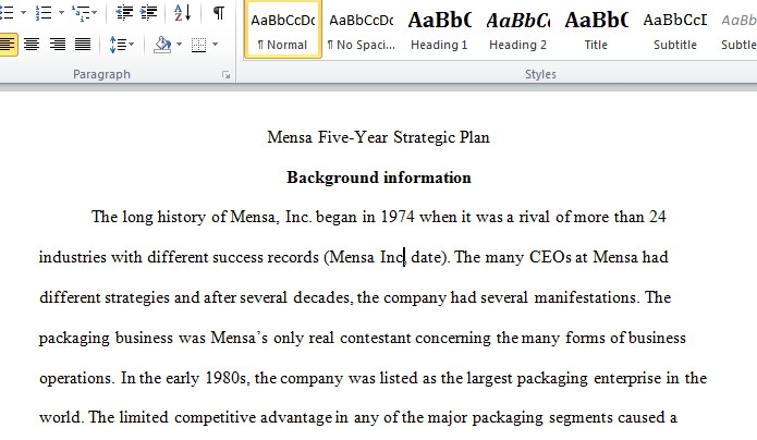 Mensa Five Year strategic plan
