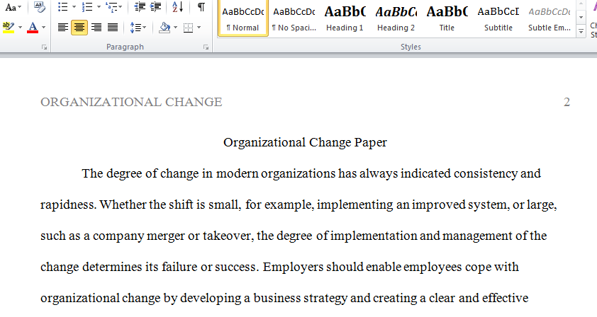 Organizational change