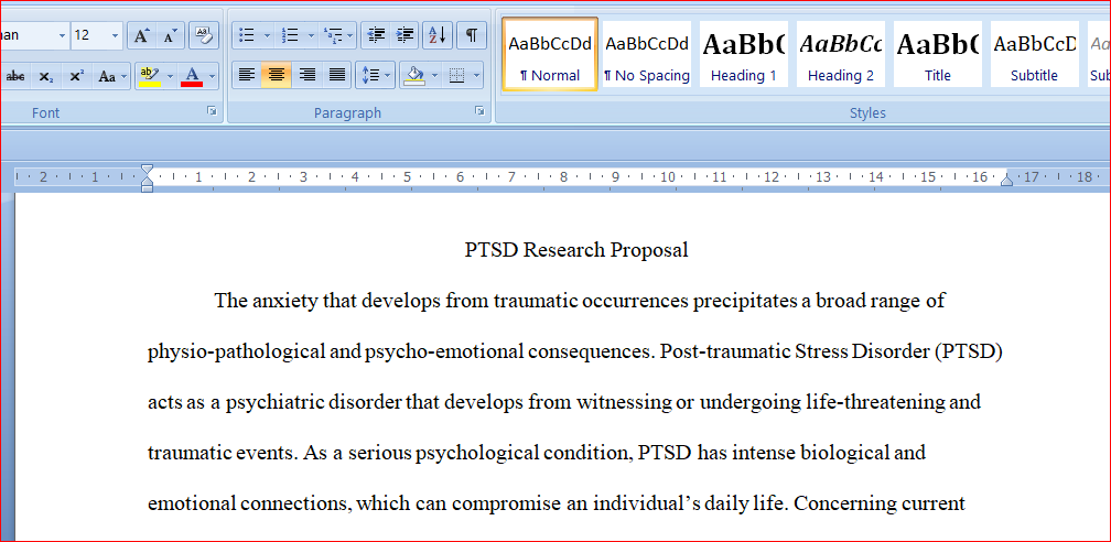 PTSD proposal research