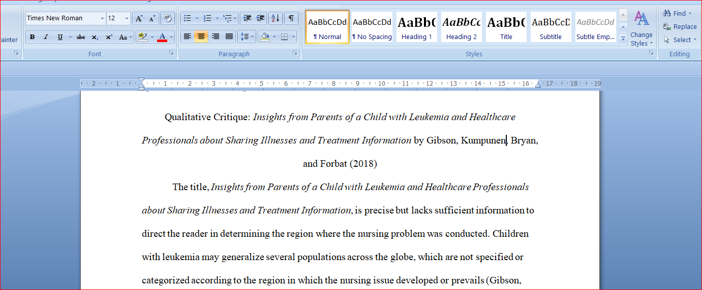 Qualitative Critique