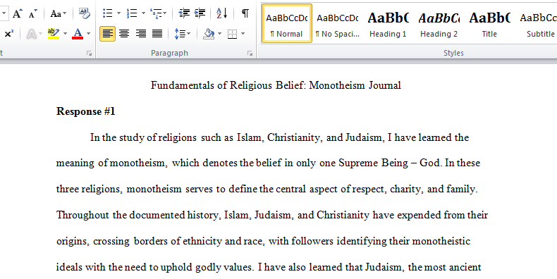 Religious Beliefs doc