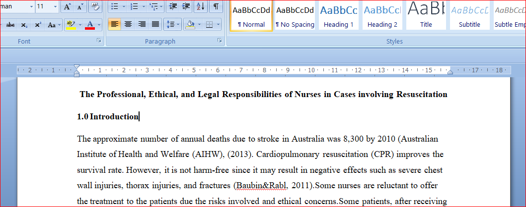 Responsibility of Nurses Resuscitation