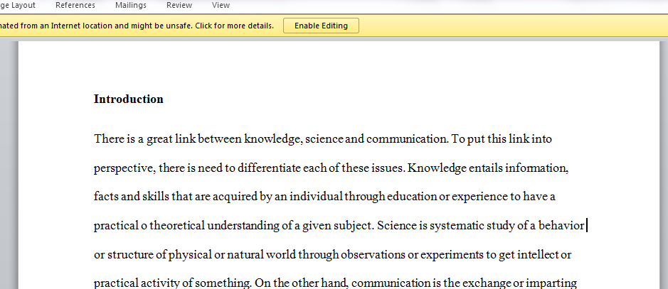 Role of communication in science