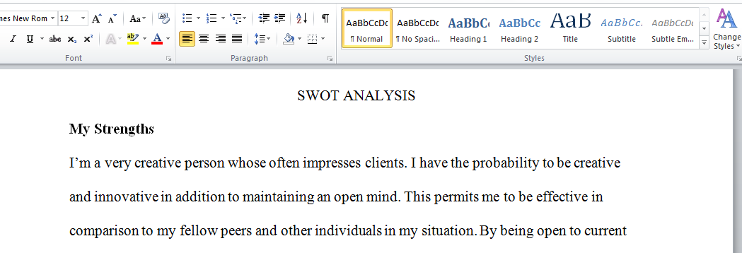 SWOT Analysis