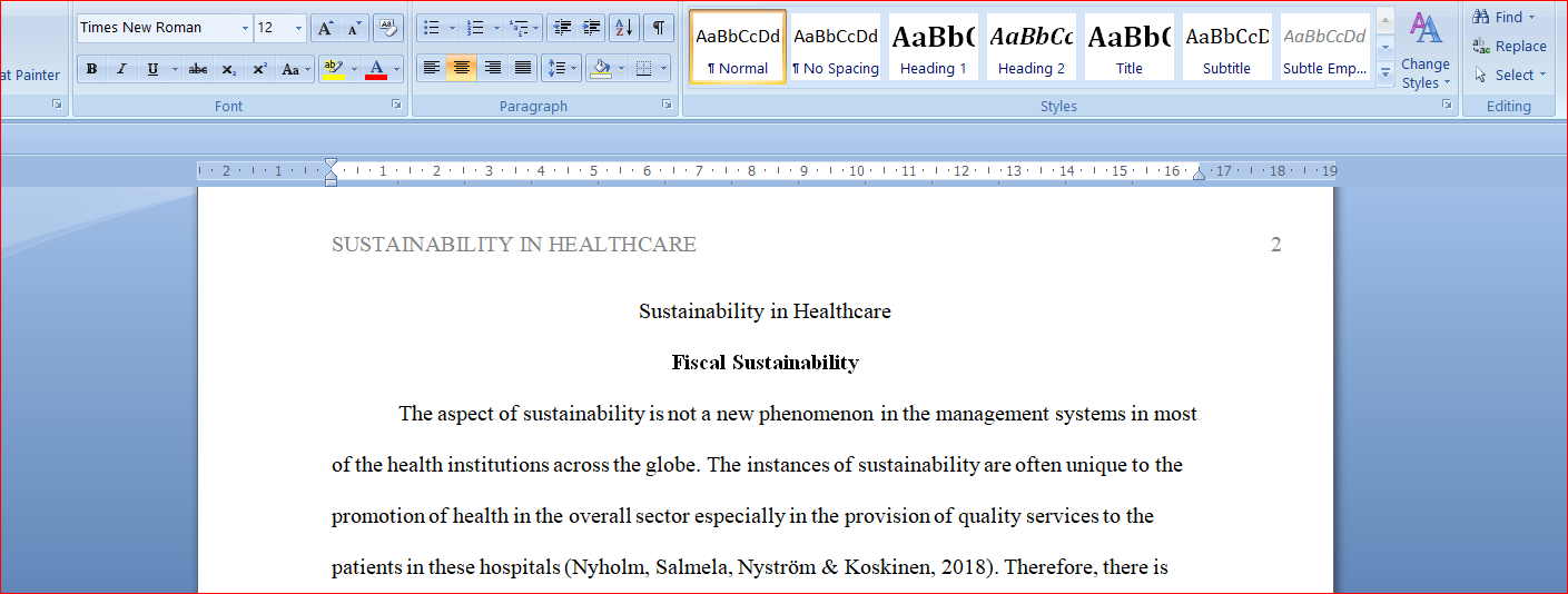 Sustainability in Healthcare2