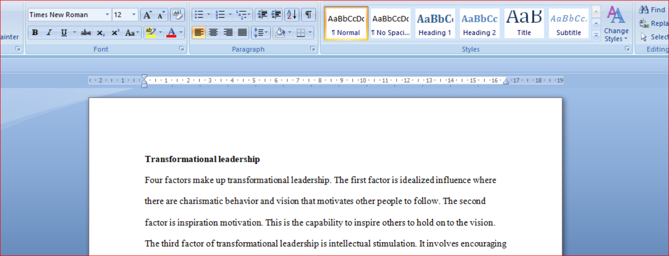 Transformational leadership