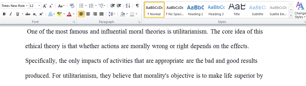 Utilitarianism theory