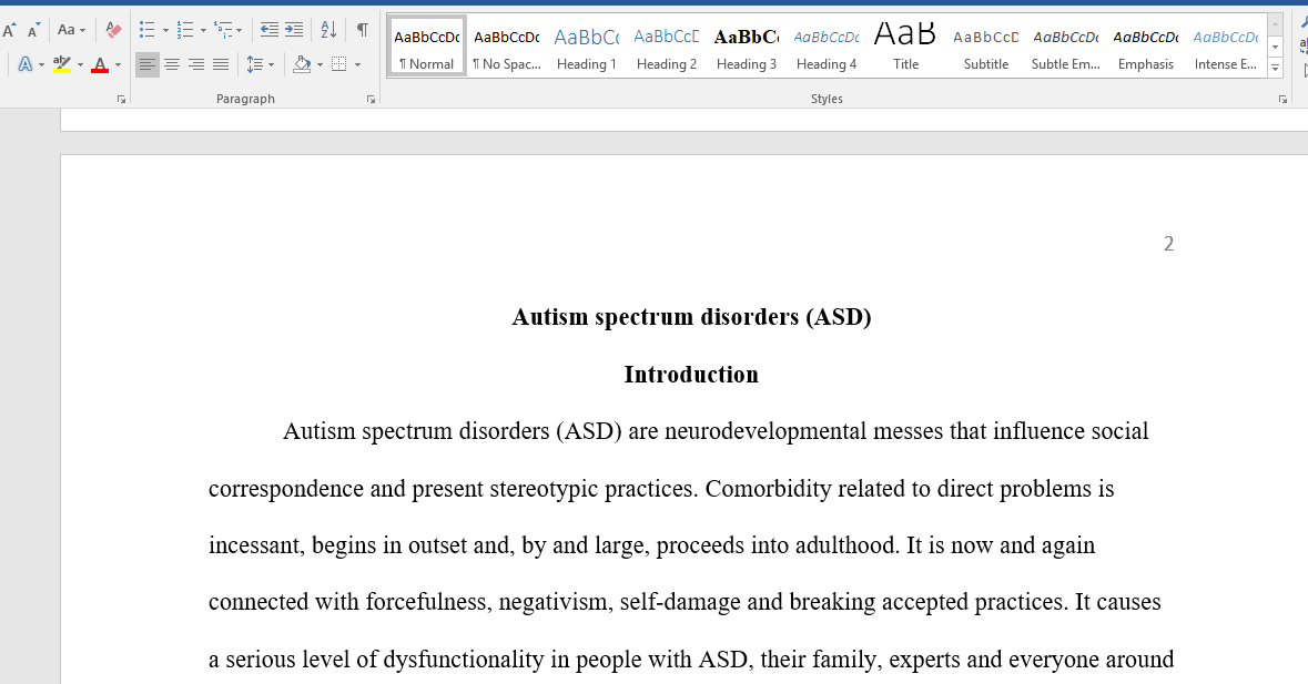 autism spectrum disorder