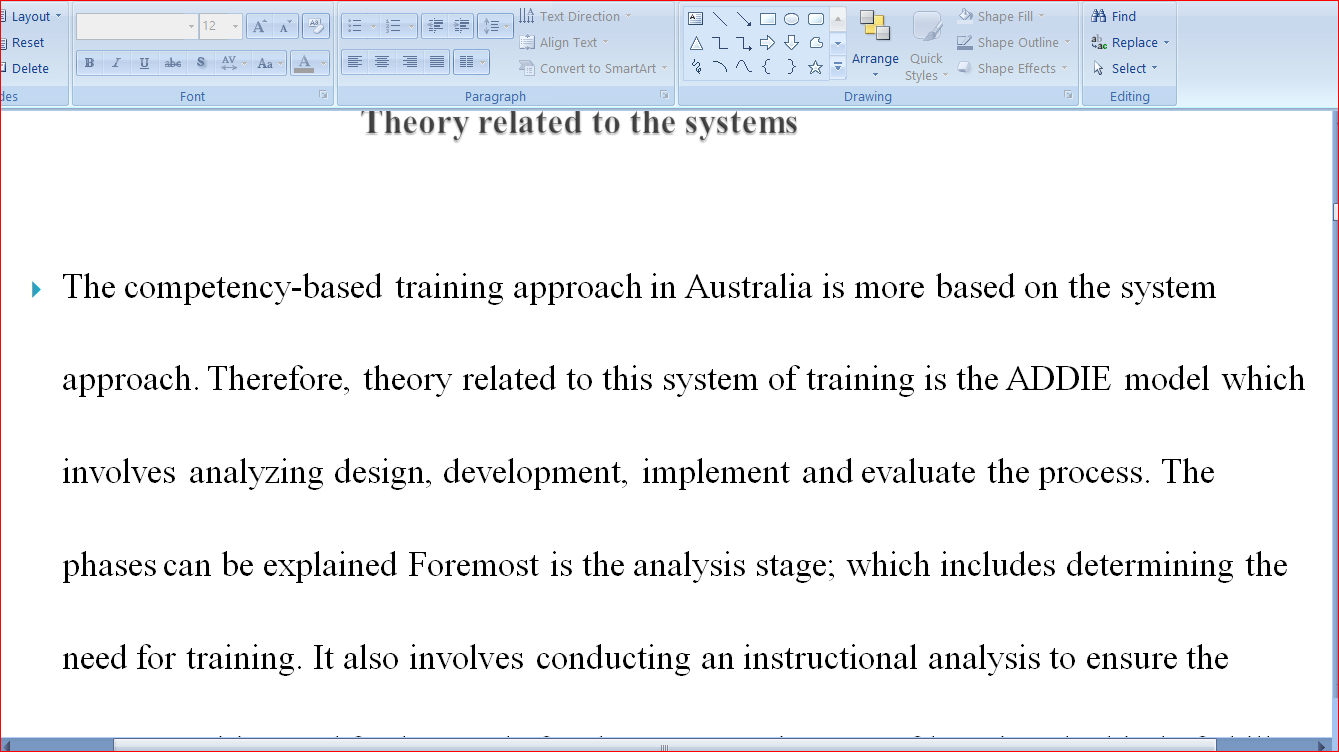 Systems Approach to Training Development in Australia