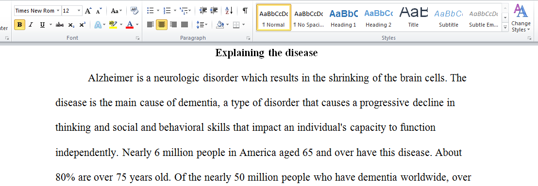 Alzheimer disease