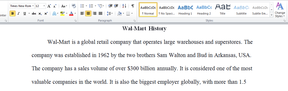 Wal- Mart company