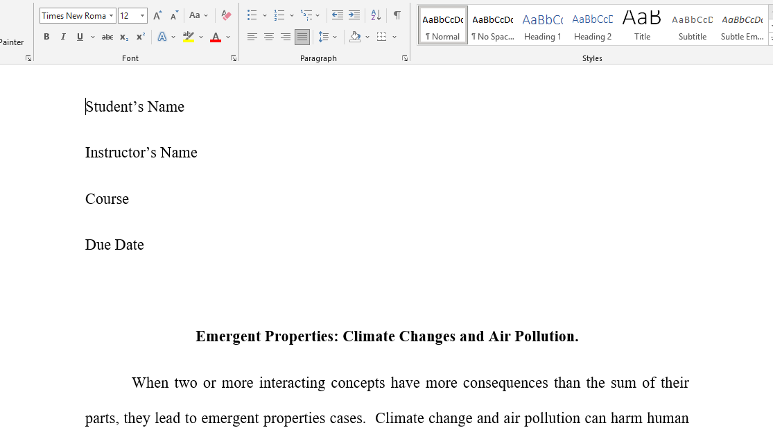 change and air pollution