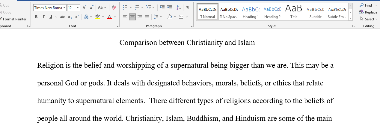 Comparison between Christianity and Islam