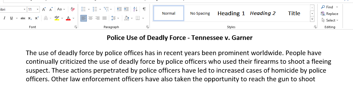 Police use of deadly forces