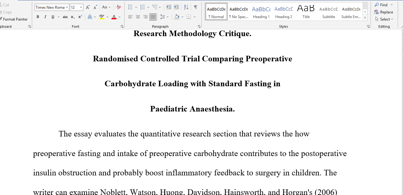 Research methodology critique