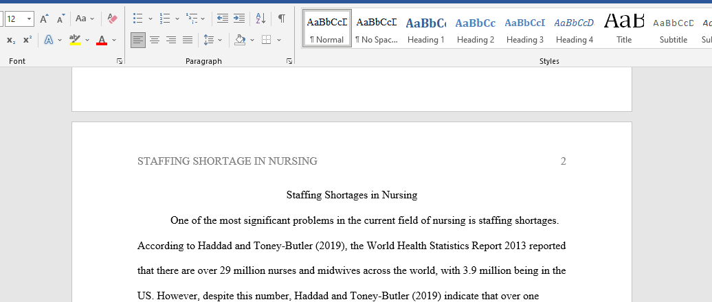 Staffing Shortages in Nursing