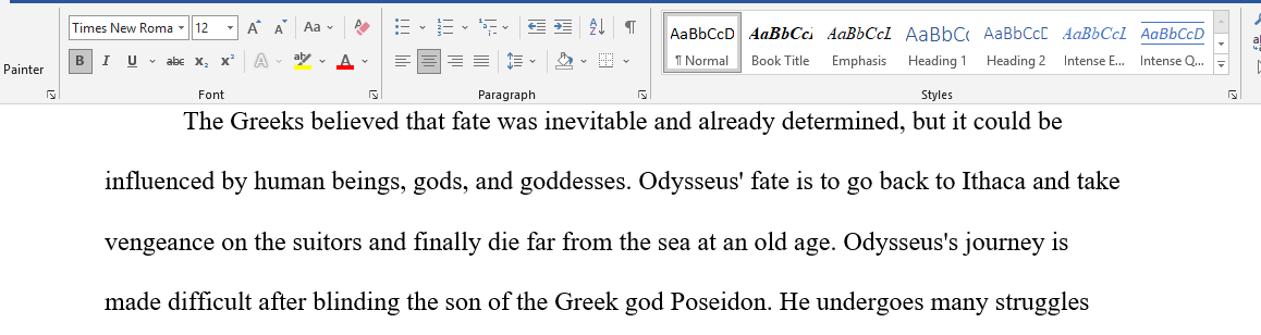 The fate of Odysseus