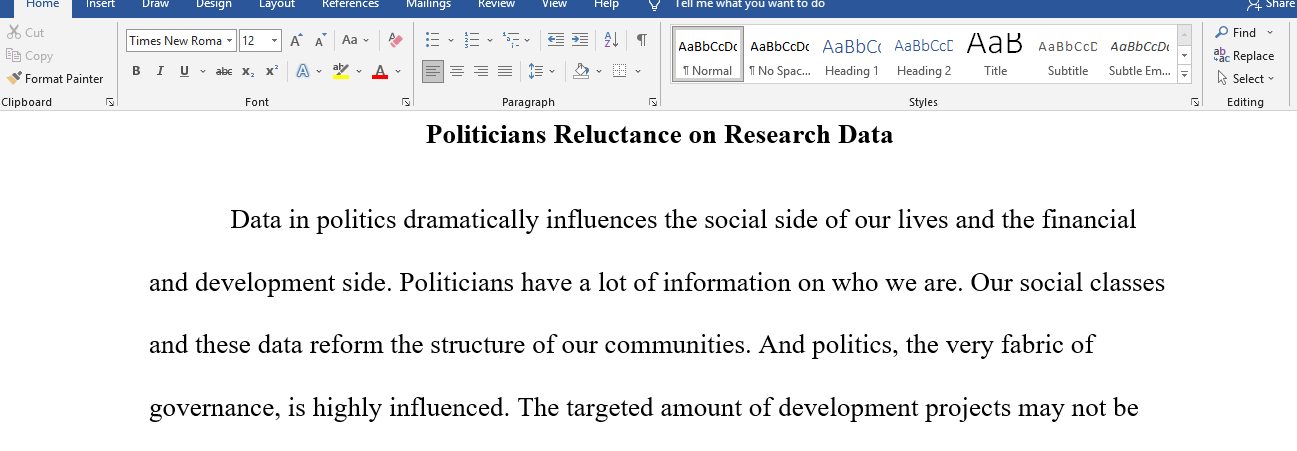 politicians reluctance on research data