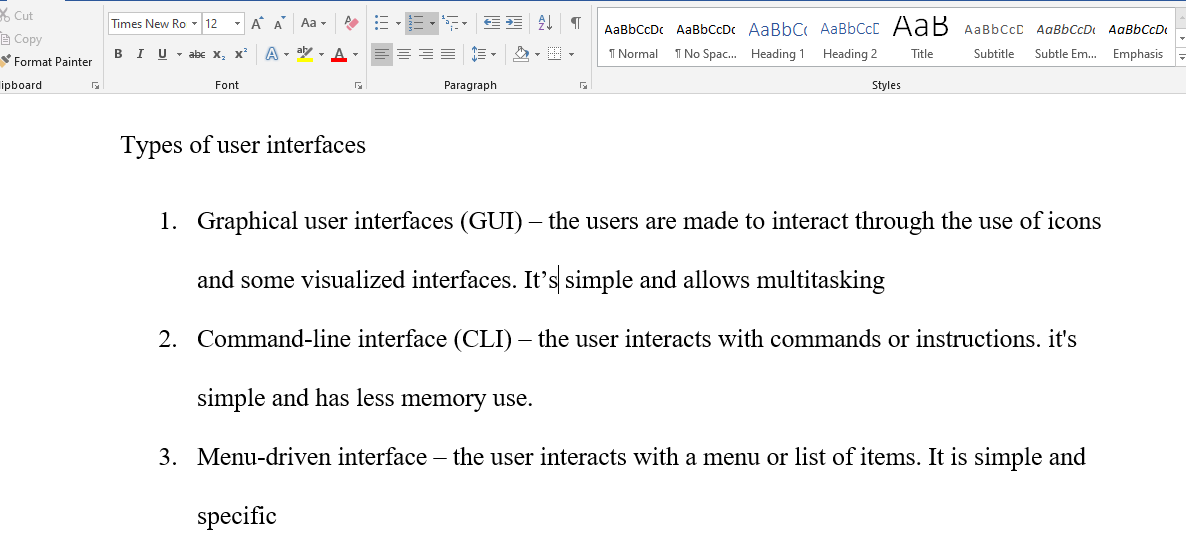 user interface design