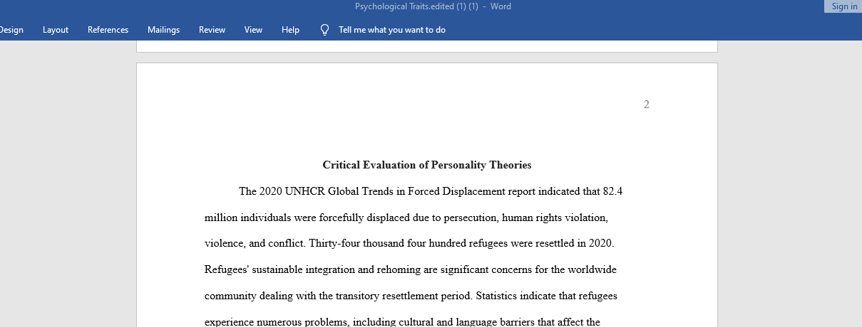 Critical Evaluation of Personality Theories