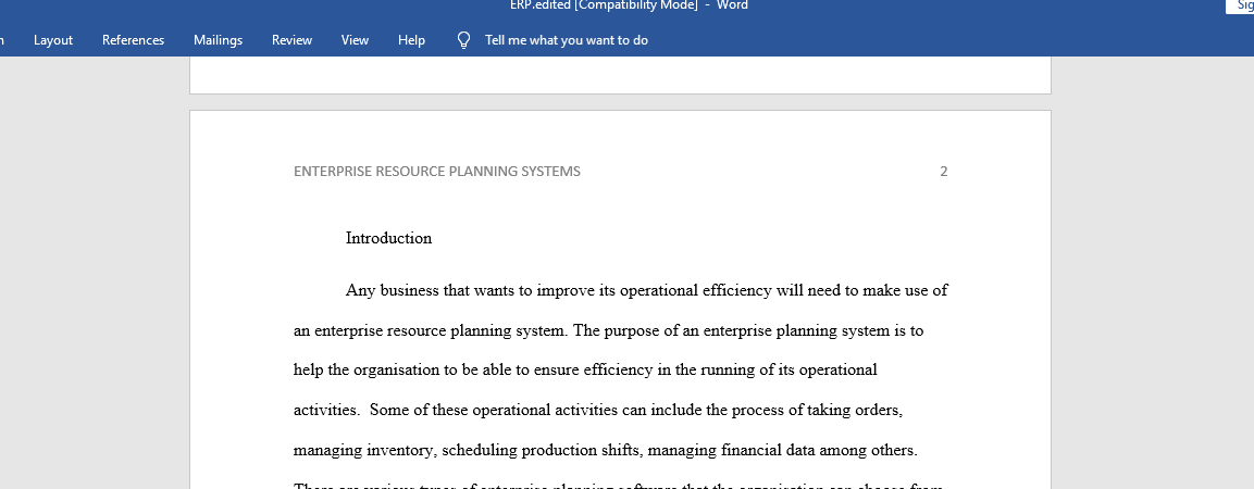 Enterprise Resource Planning Systems