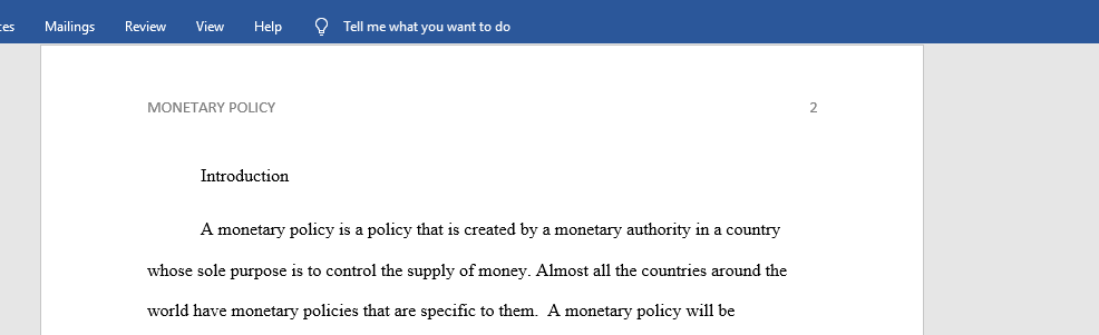 Monetary policy