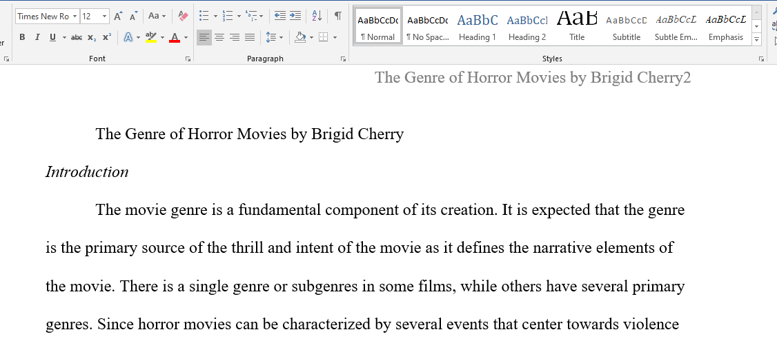 The genre of horror movies by Brigid Cherry
