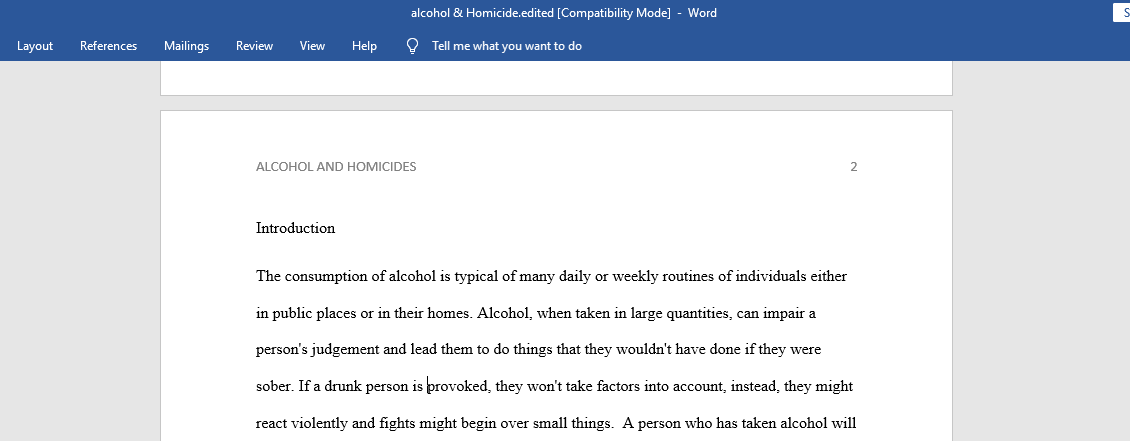 Alcohol and homicide