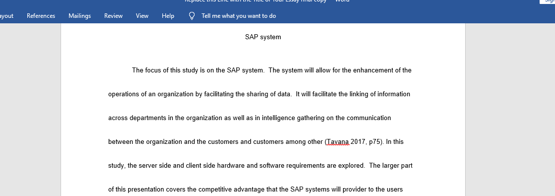 SAP system