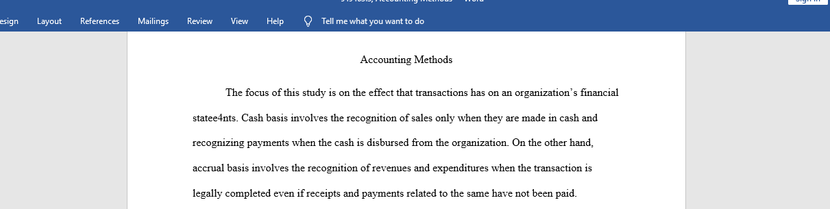 Accounting Methods