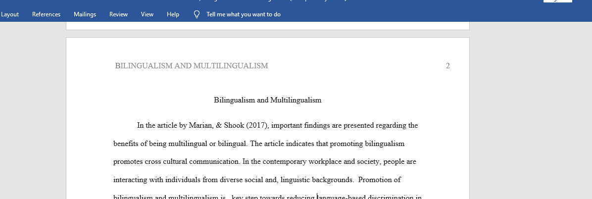 Bilingualism and Multilingualism