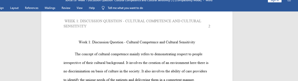 Cultural Competence and Cultural Sensitivity