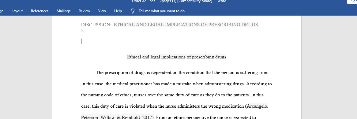 Discussion Ethical and legal implications of prescribing drugs