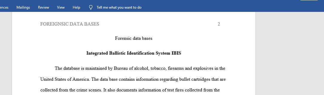 Forensic data bases