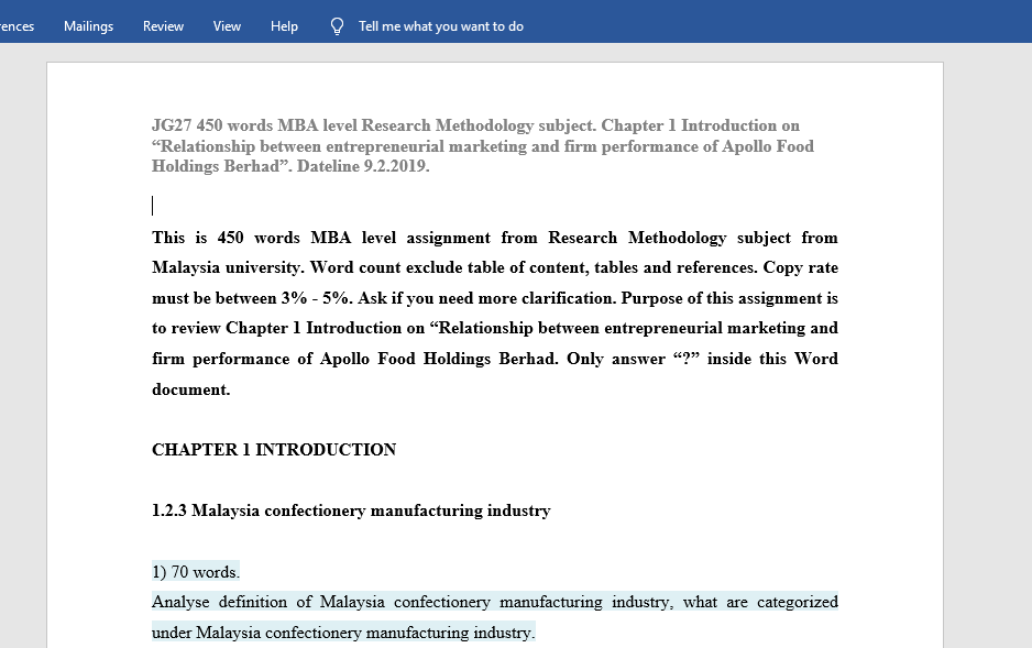 Malaysia confectionery manufacturing industry