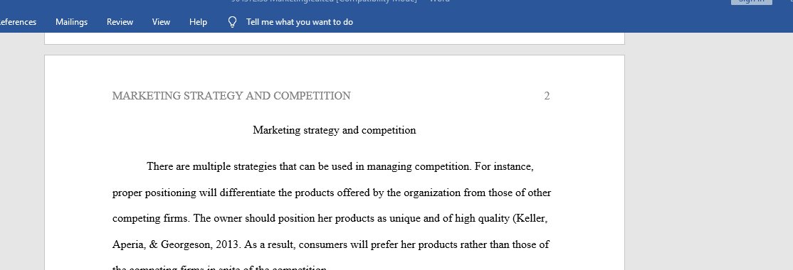 Marketing strategy and competition