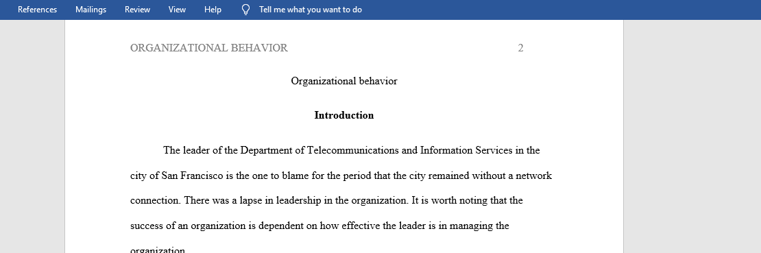 Organizational behavior