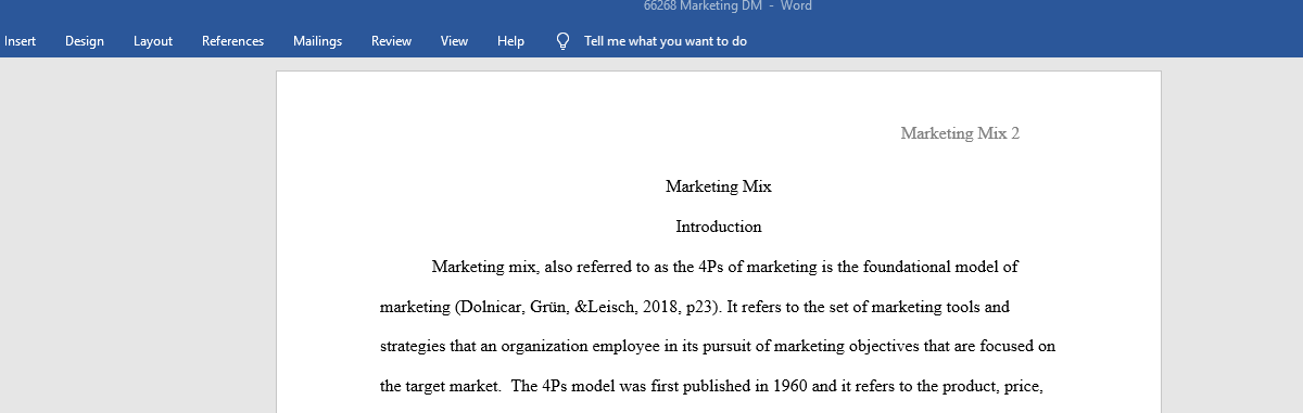 marketing mix