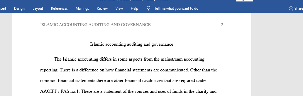 Islamic accounting auditing and governance