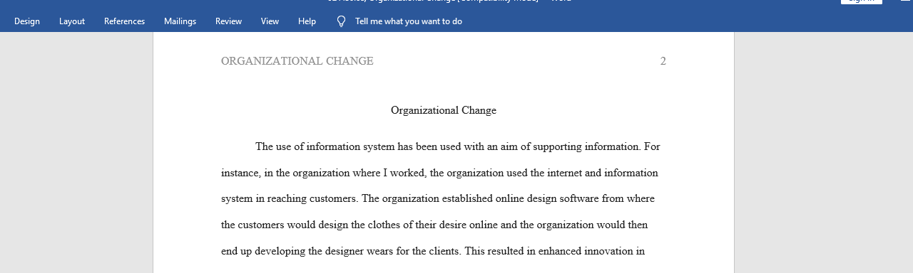 Organizational Change