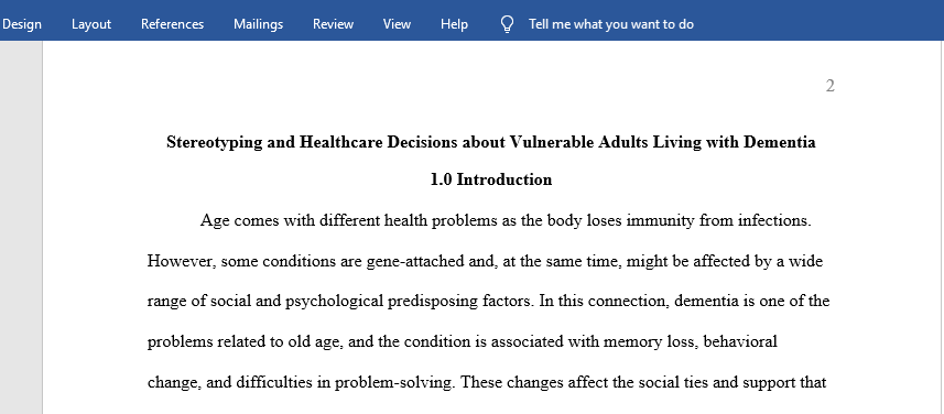 Stereotyping and Healthcare Decisions about Vulnerable Adults Living with Dementia