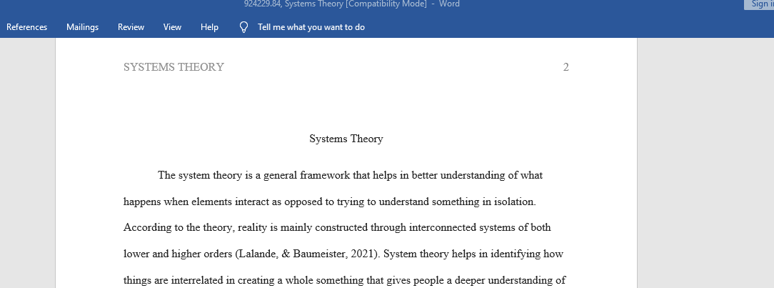 Systems Theory