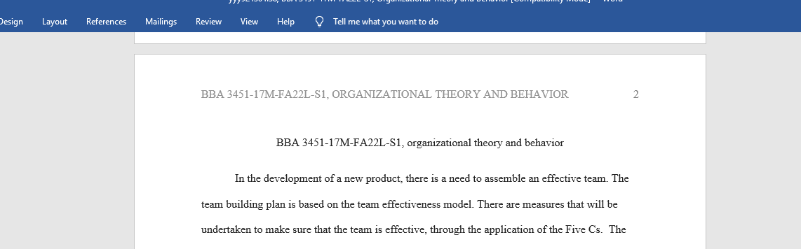 organizational theory and behavior