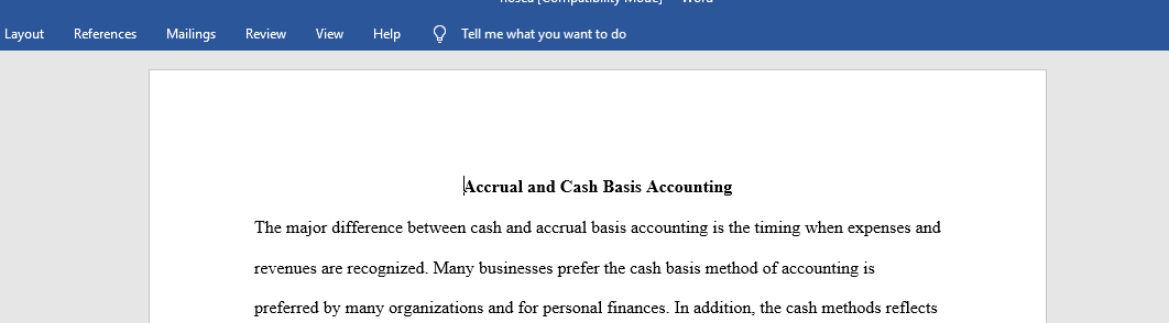 Accrual and Cash Basis Accounting