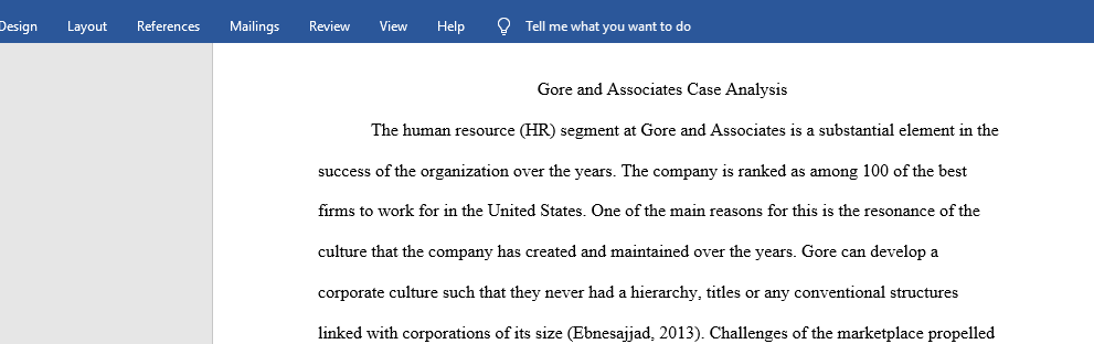 Gore and Associates Case Analysis 1