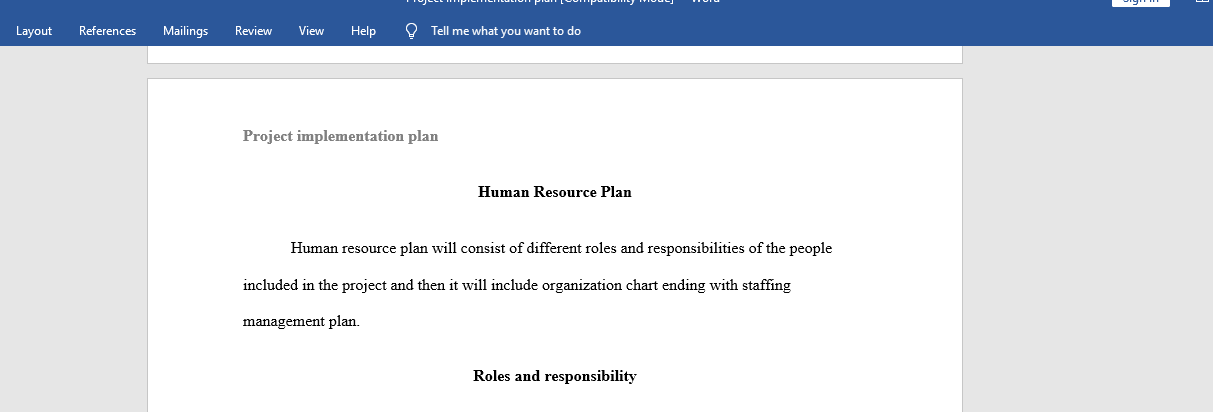 Human Resource Plan