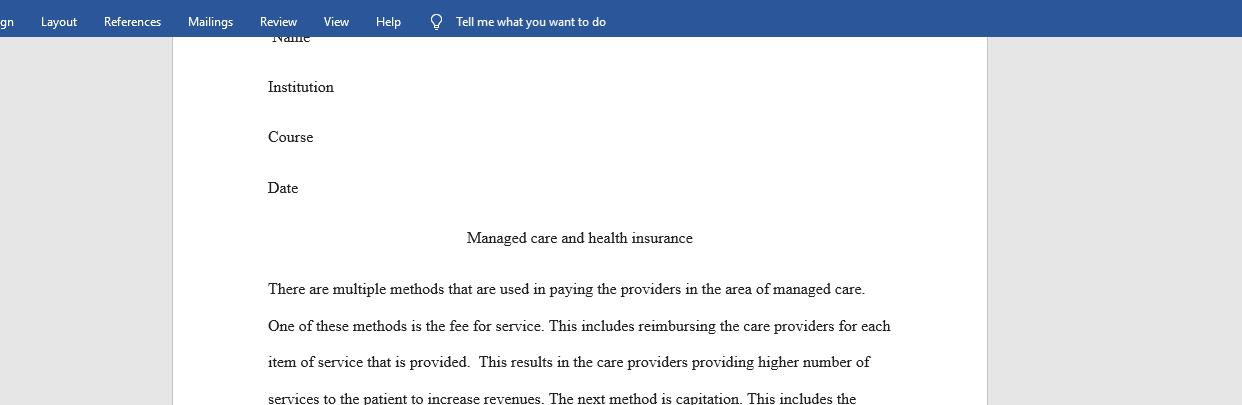 Managed care and health insurance 1