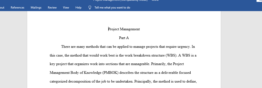 Project Management part a