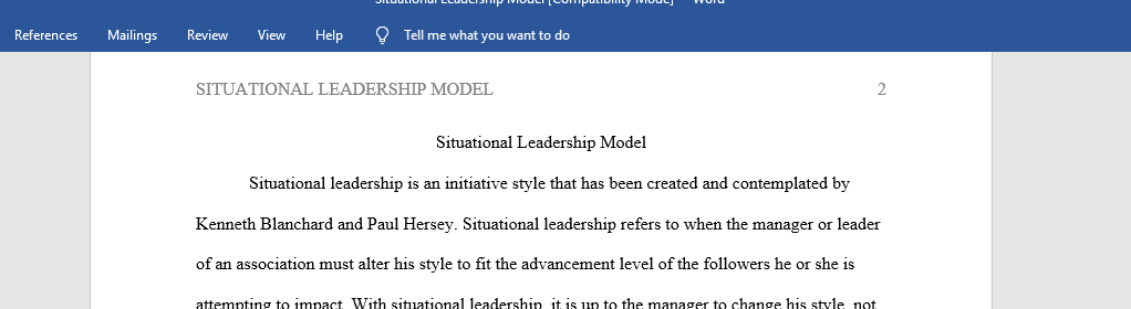 Situational Leadership Model