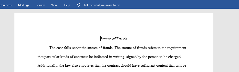 Statute of Frauds